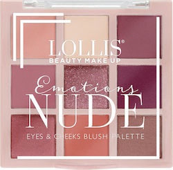 Lollis Beauty Make Up Παλέτα Nude Eyes & Cheeks Blush