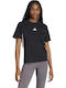 Essentials 3-Stripes Bluza Damă Sport Mâneci Scurte Neagră