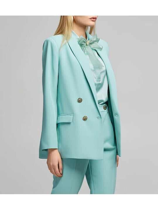 Lynne Women's Crepe Double Breasted Blazer Green