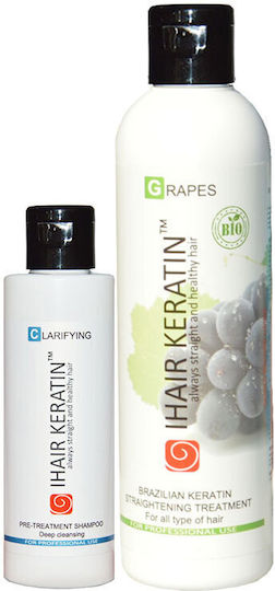 Keratin Treatment Kit Grapes 250ml + Clarifying Shampoo 100ml Ihair Keratin
