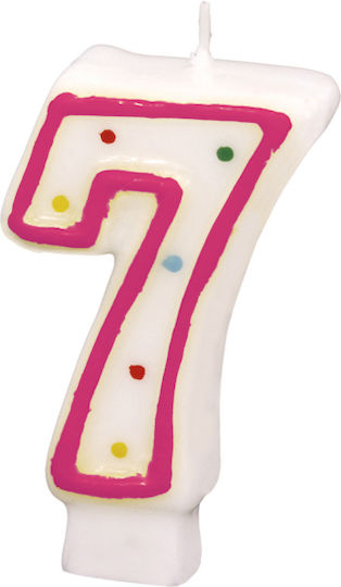 Amscan Polka Dot Zahlenkerze Nummer 7 550287