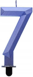Godan Candle Number 7 Diamond Metallic Dark Blu...