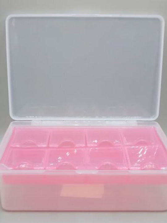 Kunststoff Aufbewahrungsbox mit Deckel Rosa 9.5x14x4.5cm 1Stück