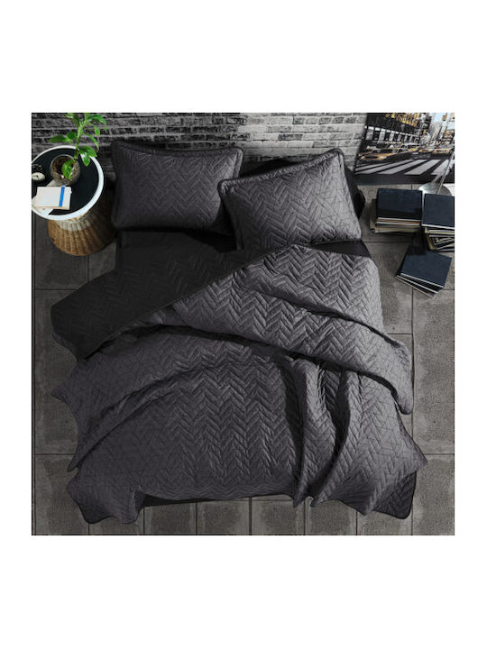 Pucioasa Elektrische Gitarren Tagesdecke Übergröße Baumwolle Anthracite 240x260cm 3Stück