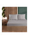 First Choice Bettwäsche-Set mit 1 Kissenbezug Semi-Doppel mit Gummiband 120x200cm. Gray (ash) 2Stück