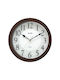 Rhythm Silent Wall Clock Wooden Brown Ø28cm