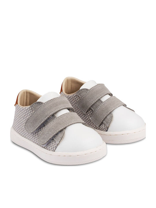Babywalker Gray Baptism Leather Sneakers
