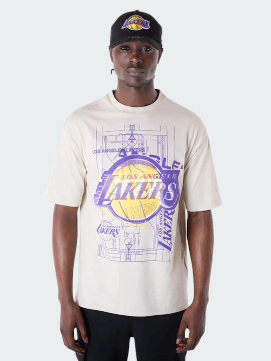 New Era Los Angeles Lakers Αθλητικό T-shirt Μπεζ