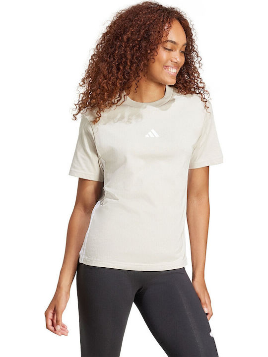 adidas Essentials 3-stripes T-Shirt Μπεζ