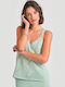 Women's Sleeveless Sweater Cotton Sage Green