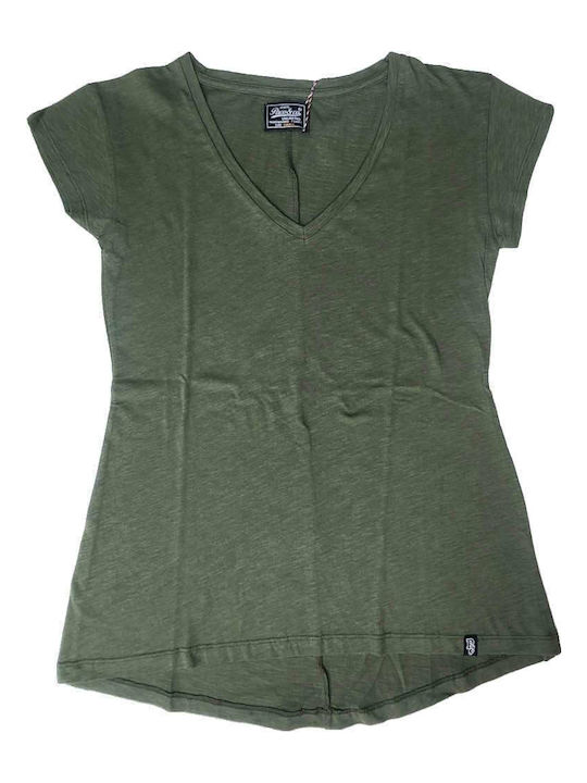 Paco & Co Women's Blouse with V Neckline Khaki