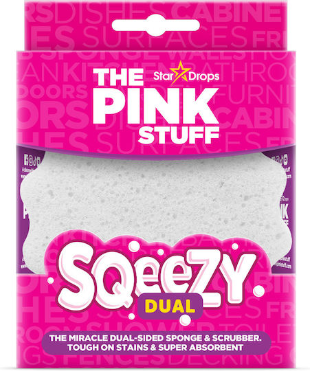 Pink Stuff Squeezy Wunder-Schrubber Doppelseitiger Weißer Schwamm