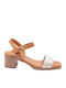 Leather Sandals Anatomic Λευκό/Ταμπά