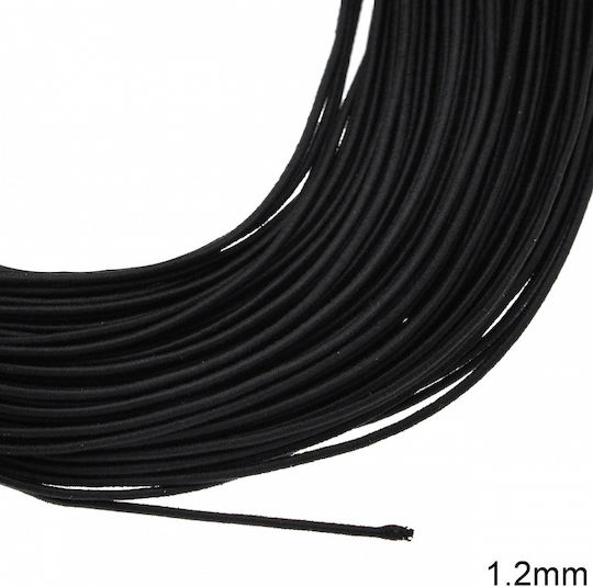 Κορδόνι Λάστιχο 1.2mm Μαυρο 10 Μετρα