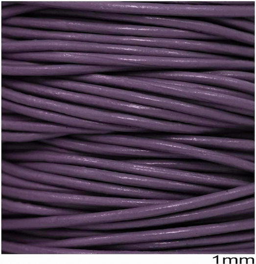 Lederband 1mm Helllila 1 Meter