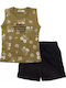 Kids' Set with Shorts Summer 2pcs Khaki