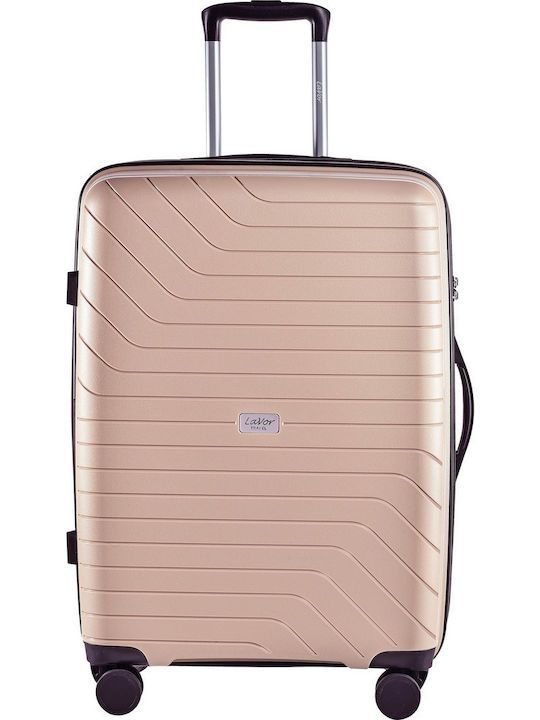 Lavor Cabin Hard Beige Suitcase with 4 Wheels H...