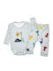 Mon Petit Art Babystrampler Langärmliges mit Hose Gray