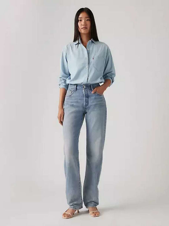 501® Γυναικείο Jean Παντελόνι Καμπάνα Medium Wash Blue