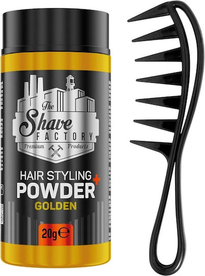 Fragrant Volumizing Powder Styling 20 G Shave Factory Golden + Hair Styling Comb 043