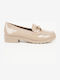 Patent Leather Women's Loafers in Beige Color