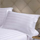 Set de lenjerie de pat stil hotel, bumbac damasc 100%, cu margine de 3 cm, husă de pilotă 180x220cm, pat dublu