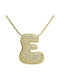 Monogram Charm Monogramm "Ε" aus Vergoldet Stahl