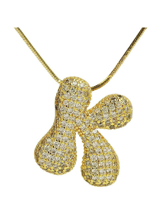 Monogram Halskette aus Vergoldetem Stahl