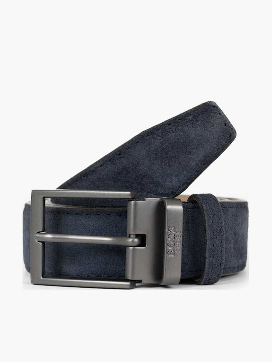 Men's Belt Leather Blue