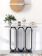 Console Table Wood & Metal Black Velvet-Black Metal L100xW30xH80cm