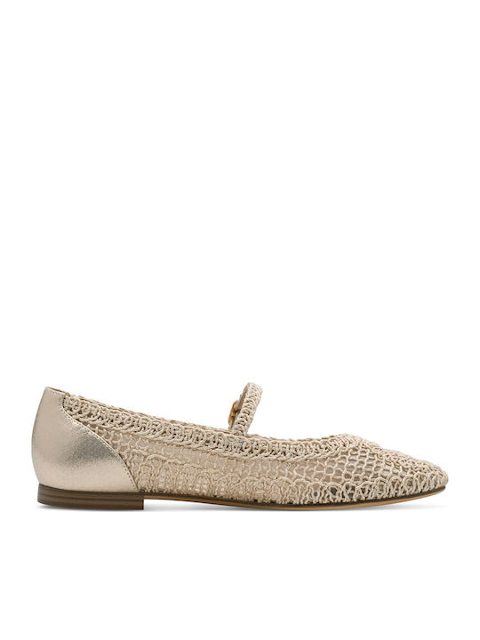 Tamaris Damen Ballerinas mit Riemchen Gold
