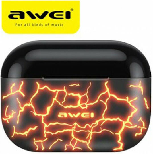 Awei T29 Pro In-ear Bluetooth Handsfree Ακουστικά με Θήκη Φόρτισης Ice Crack Orange