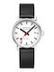 Mondaine Women's Watch Automatic with Black Leather Strap