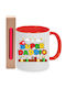 Λαμπάδα Σετ Πασχαλινή Πορσελάνινη Κούπα Best Dad Mug No19 Super Mario Ο Καλύτερος Μπαμπάς 330ml Κεραμική Λευκή Κόκκινη