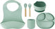 Momi Feeding Set made of Silicone Green 6pcs