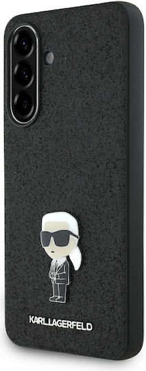 Karl Lagerfeld Fixed Glitter Ikonik Logo Umschlag Rückseite Kunststoff Schwarz (SAMSUNG A56, KARL LAGERFELD)