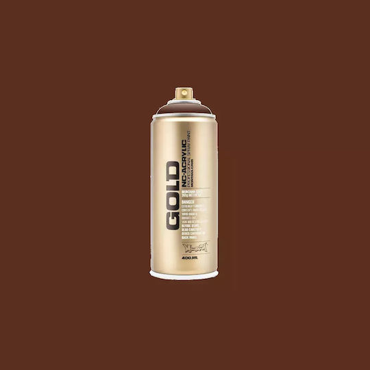 Montana Cans Spray Paint Acrylic with Metallic Effect Gold 8010 Brown 400ml