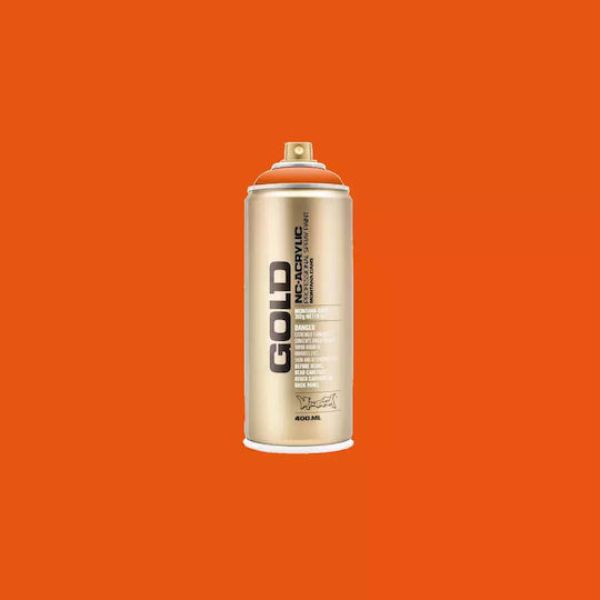 Montana Cans Spray Paint Acrylic with Metallic Effect Gold G2080 Pure Orange 400ml