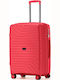 Nautica Medium Travel Suitcase Hard Red with 4 Wheels Height 65cm 2924