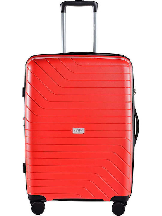 Lavor Cabin Hard Red Travel Suitcase with 4 Whe...