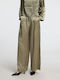 Women's Fabric Trousers Wide Line Olive