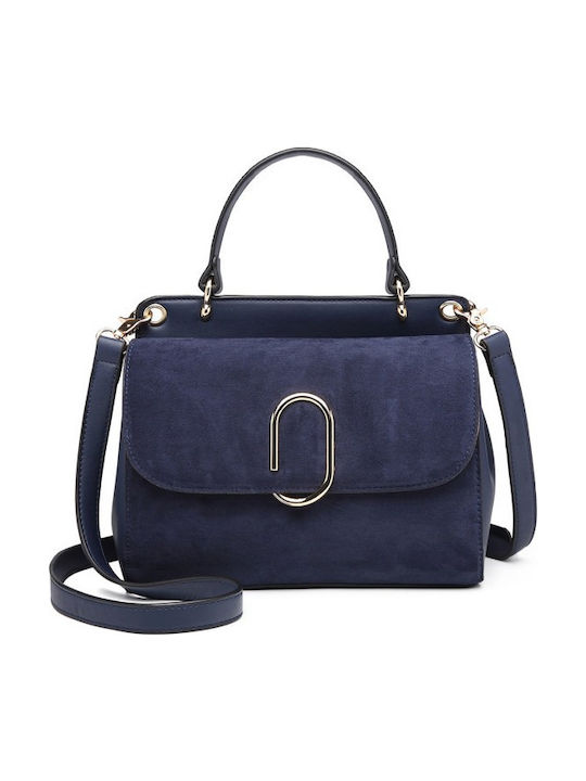 Leather Women's Bag Shoulder Navy Blue