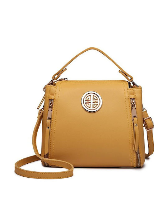 Leather Women's Bag Handbag Yellow