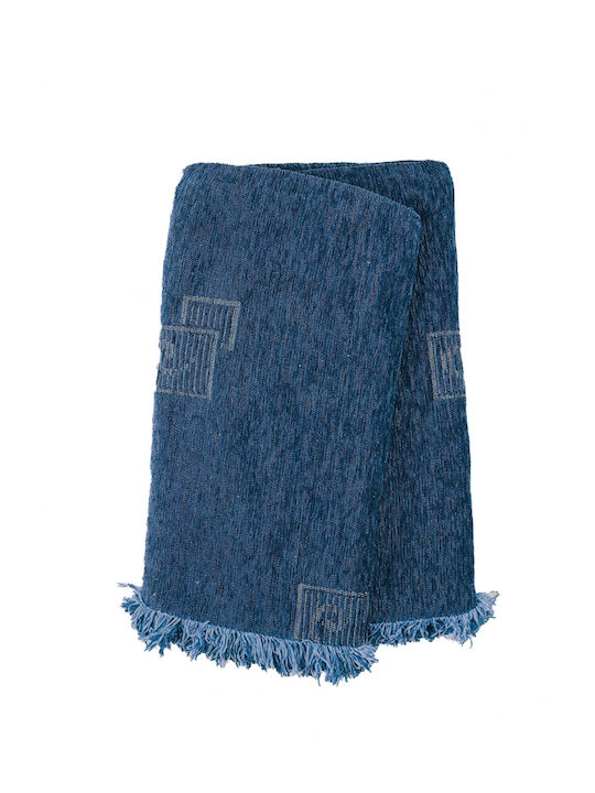 Sunshine Ριχτάρι Πολυθρόνας Chenille 180x180εκ. Blue 141-43-10