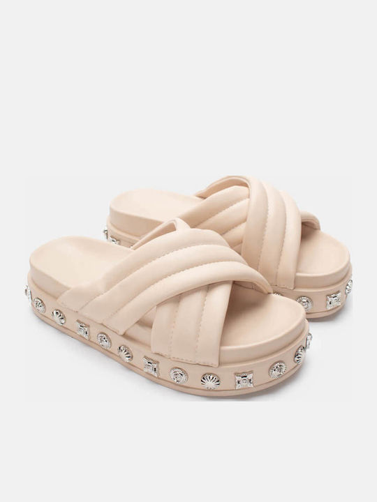 Luigi Sandale Casual Damă Flatforme Bej