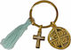 Christening Charm Keychain Light Blue 50 Pieces M507