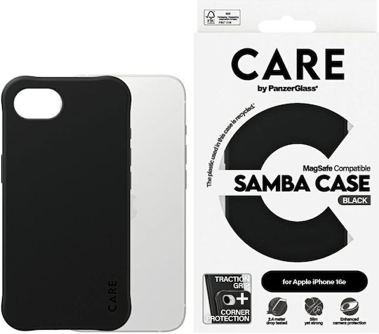 CARE by PanzerGlass Fashion Magsafe iPhone 16e Back Cover Silicone / Plastic Black