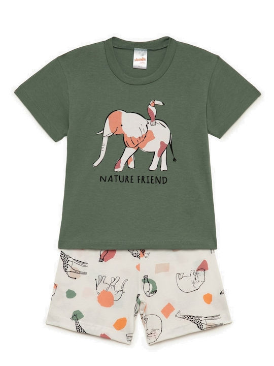 Minerva Παιδική Πιτζάμα Καλοκαιρινή Khaki Safari