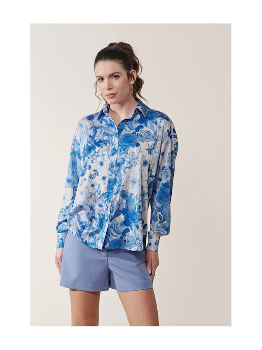 Enzzo Matthew Langärmelig Damen Hemd Blue