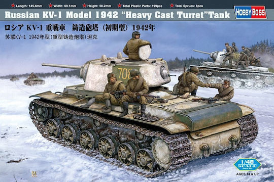 Hobbyboss Model Figure Russian Kv-1 Model 1942 "Heavy Cast Turret" Tank 1:48 84813
